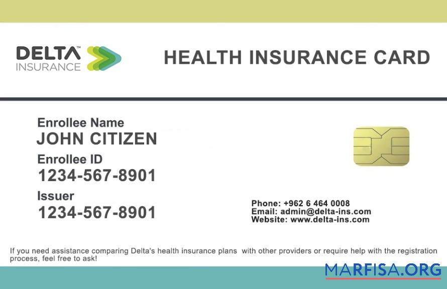 Realistic Jordan health insurance card download for verification